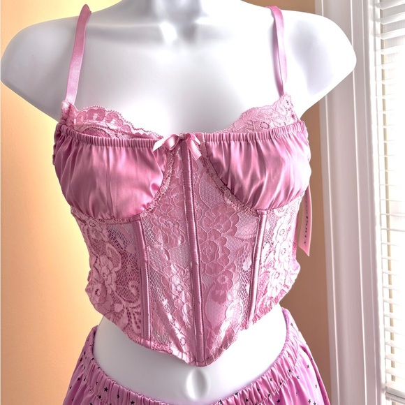 NWT Pink Lace Corset Top | SisterParty | Size: XXS - Picture 1 of 11